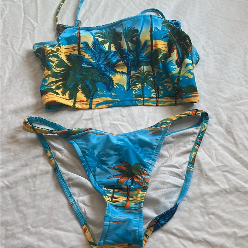 Tropical Print Bikini Set